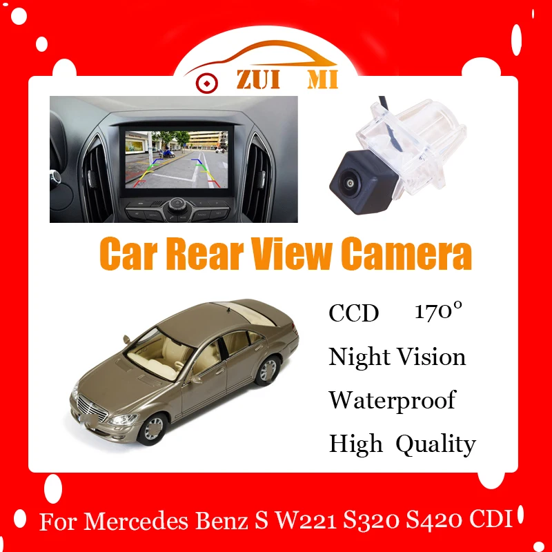 Car Reverse Rear View Camera For Mercedes Benz S W221 S320 S420 CDI Waterproof CCD Full HD Night Vision Backup Parking Camera