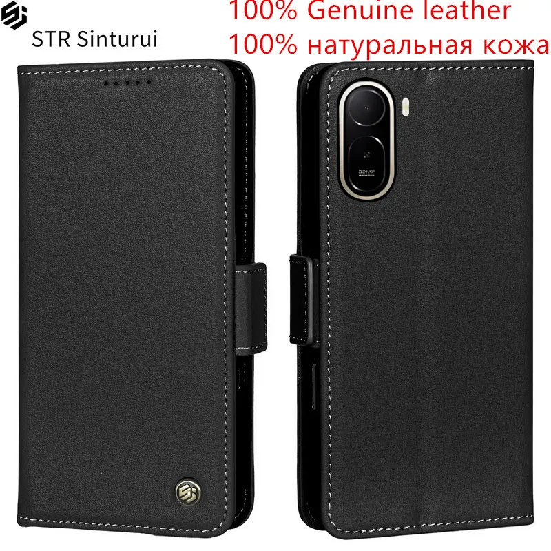 

STR Genuine Nappa grain leather card Slot Wallet Cover For Xiaomi Redmi A3 A7 Pro A5 A4 A3x A2+ A2 Flip shockproof phone Case