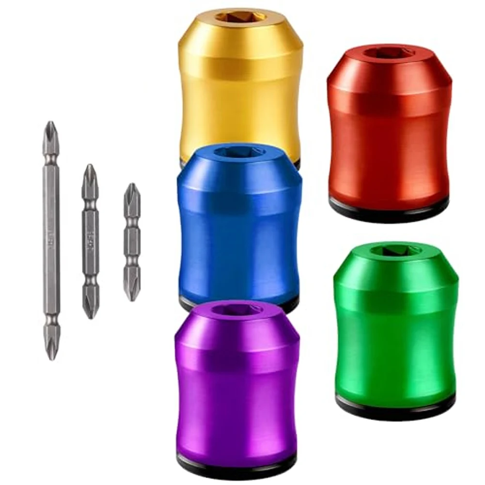 5pcs Magnetic Screw Rings For Electric Screwdrivers With 3 PH2 Bits For Stable Screw Positioning In Tight Space Projects