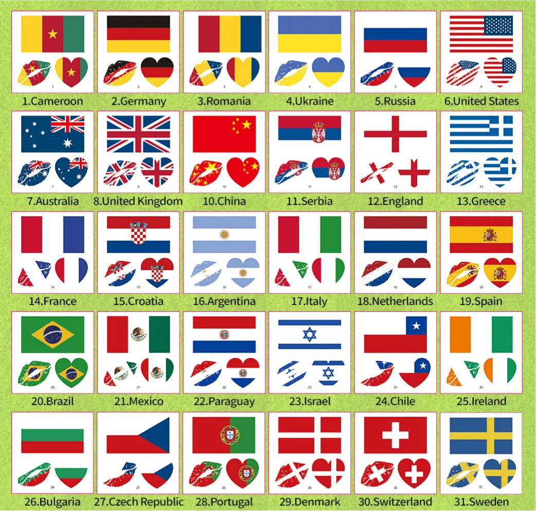 

1 Sheets Football Fan Temporary Tattoos Flag Stickers Waterproof for Face and Arm Great for Game Day Party