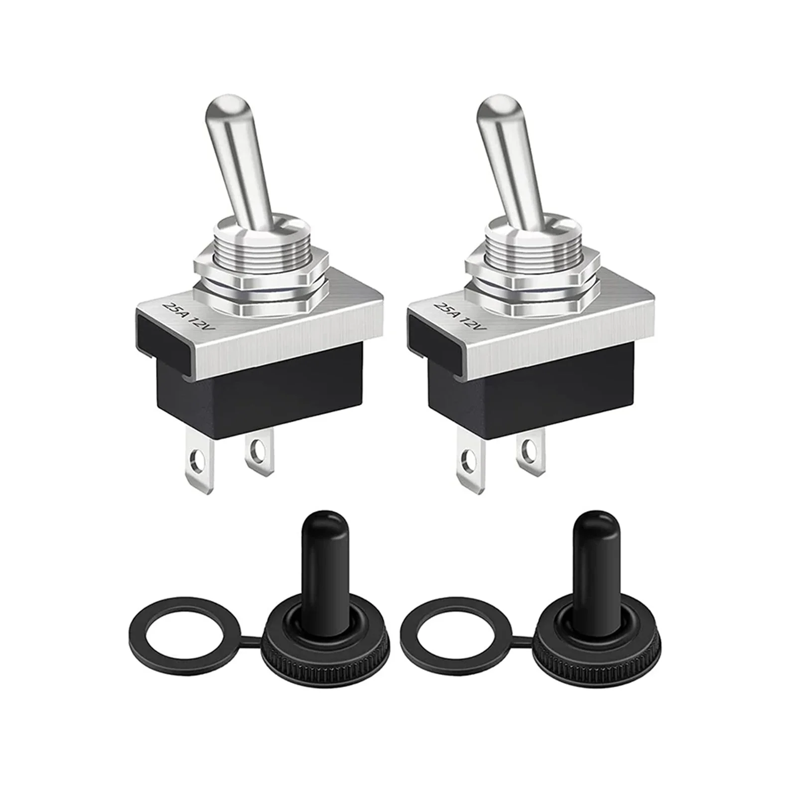 2set Toggle switch KN3 (D) -101 with Waterproof Cap for electrical energy automobiles fans appliances 125/250VAC 10/6A 12VDC