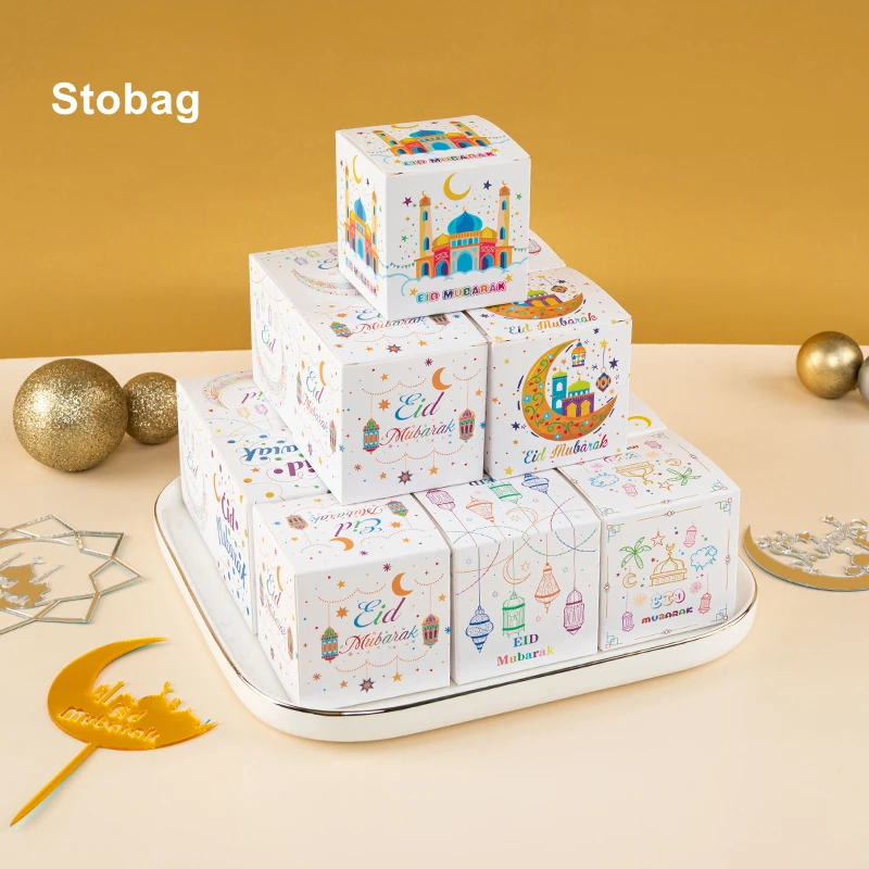 

StoBag-Eid Mubarak Gift Bag for Party Cookies Candy Chocolates Packaging Baking Supplies Ramadan Kareem Favor Happy Event Decora