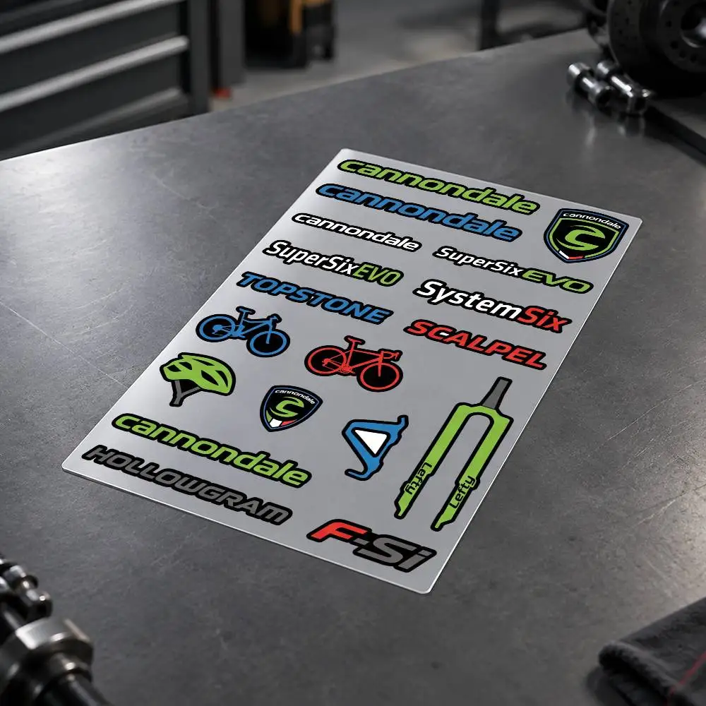 C-Cannondale Motorcycle Sticker Set Reflective Decals For Helmet Fuel Tank Fairing Body Custom Bike Graphics Kit