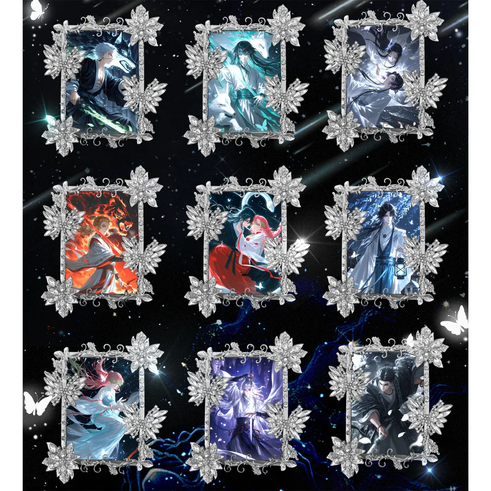 도매 데몬 슬레이어 카드 TCG 귀멸의 칼날 애니메이션 캐릭터 카마도 탄지로 네즈코 다이아몬드 플래시 레어 어린이 장난감 선물
