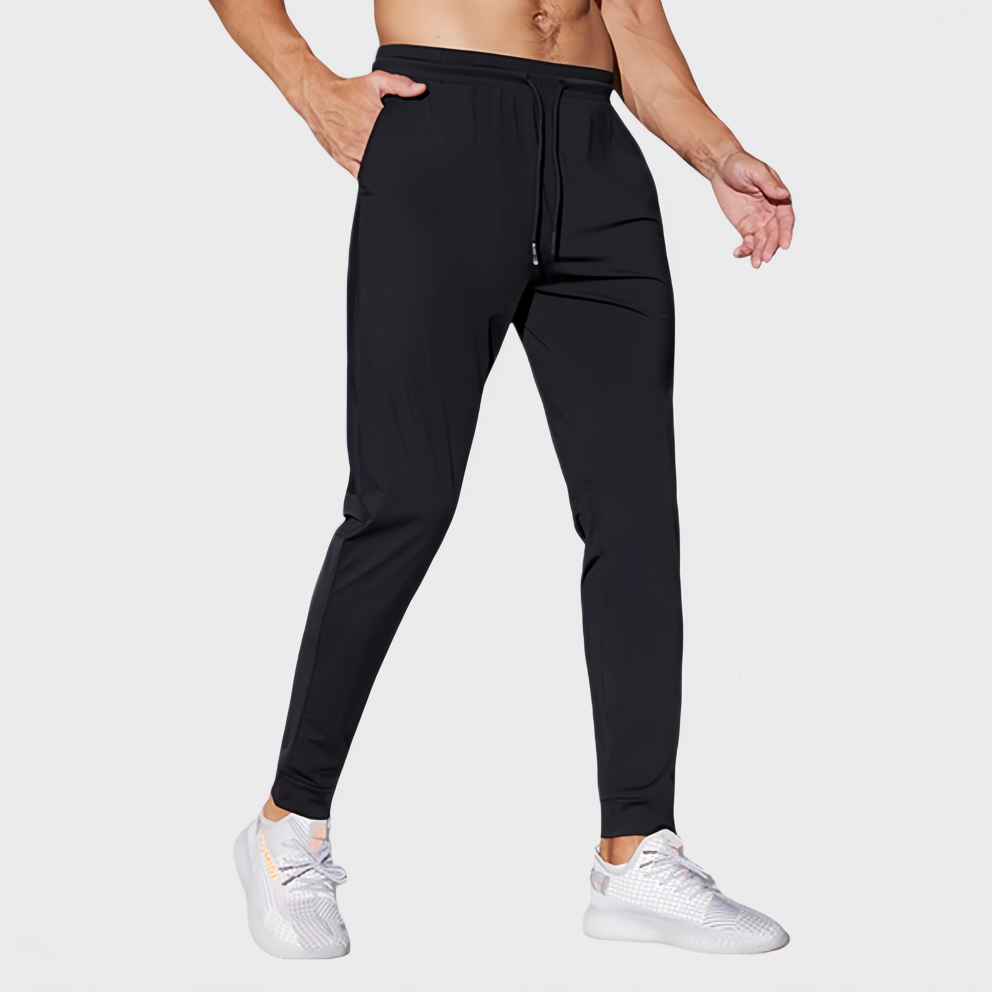 Men's Ice Silk Sports Pants Running Training Trousers Quick Dry Tracksuit Gym Elastic Sweatpants Men Outdoor Recreation Pants image 6