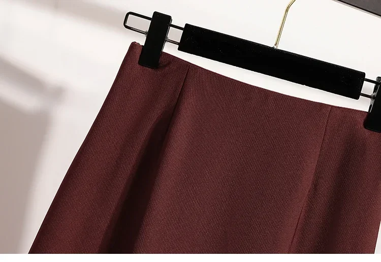 Koreanischer Stil, einfarbig, hohe Taille, elastischer Bund, Damen-A-Linien-Röcke, Alltagskleidung, Frühjahr/Herbst 2026, neu, elegant, vielseitig. – Detail 35
