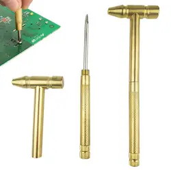 6 In 1 Multifunction Mini Craft Hammer Screwdriver Set Copper Alloy Gold Detachable Screwdriver Service Hand Tool