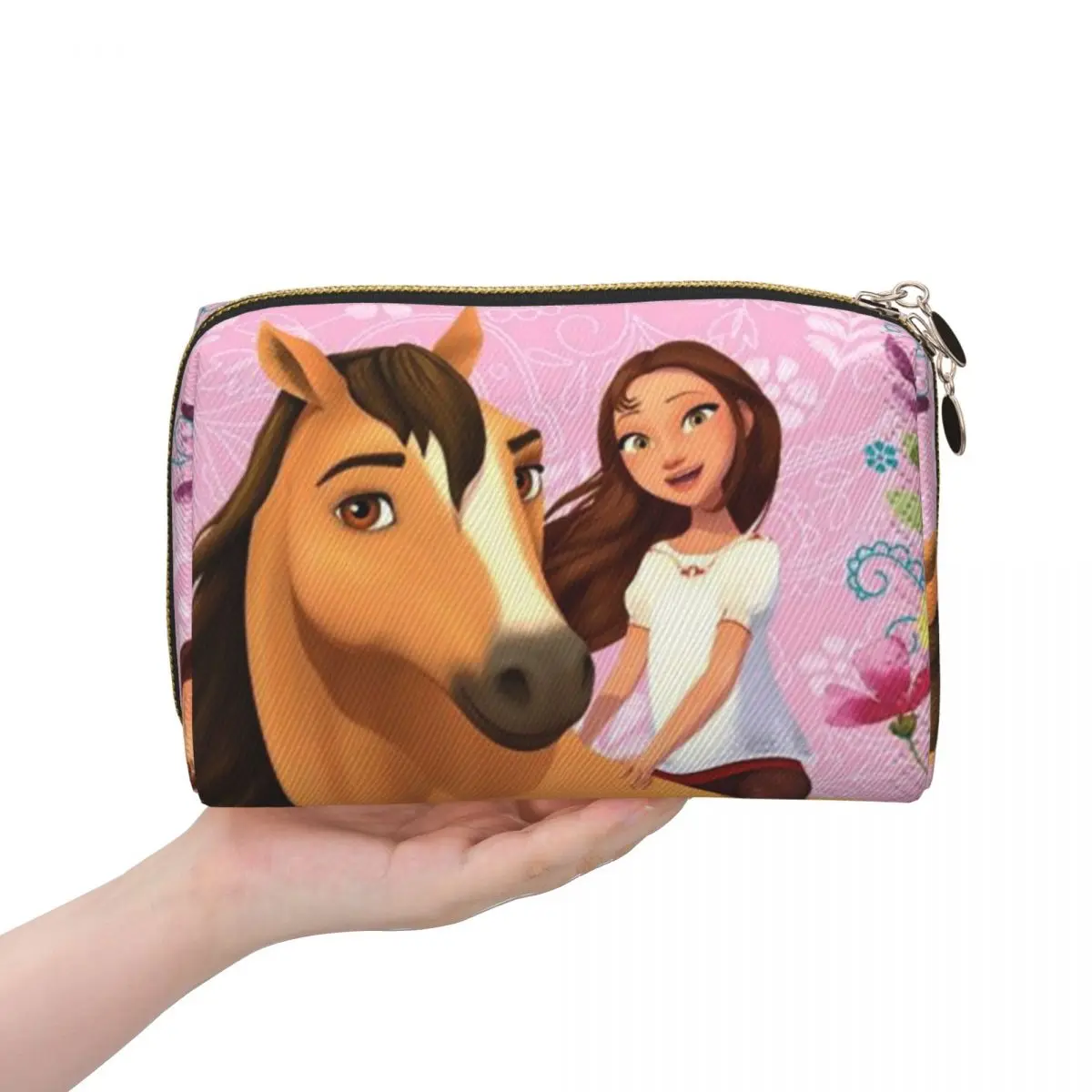Spirit Riding Free Women Cosmetic Bags Travel Makeup Organizer Pouch Toiletry Storage Dopp Kit Box