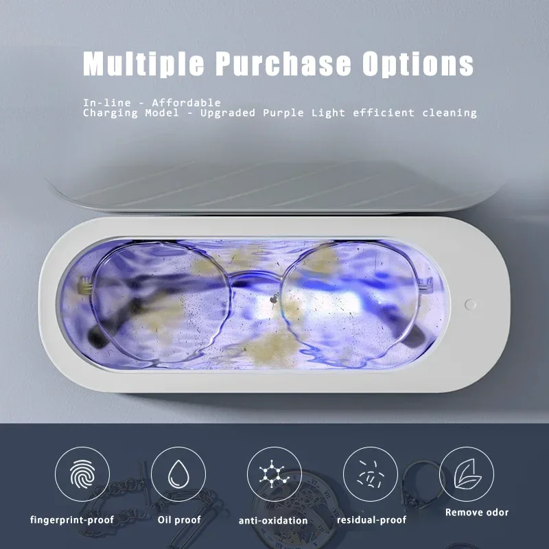 Pro Deep Clean Jewelry Glasses Watches USB-C Rechargeable Portable Design For Home Travel Use