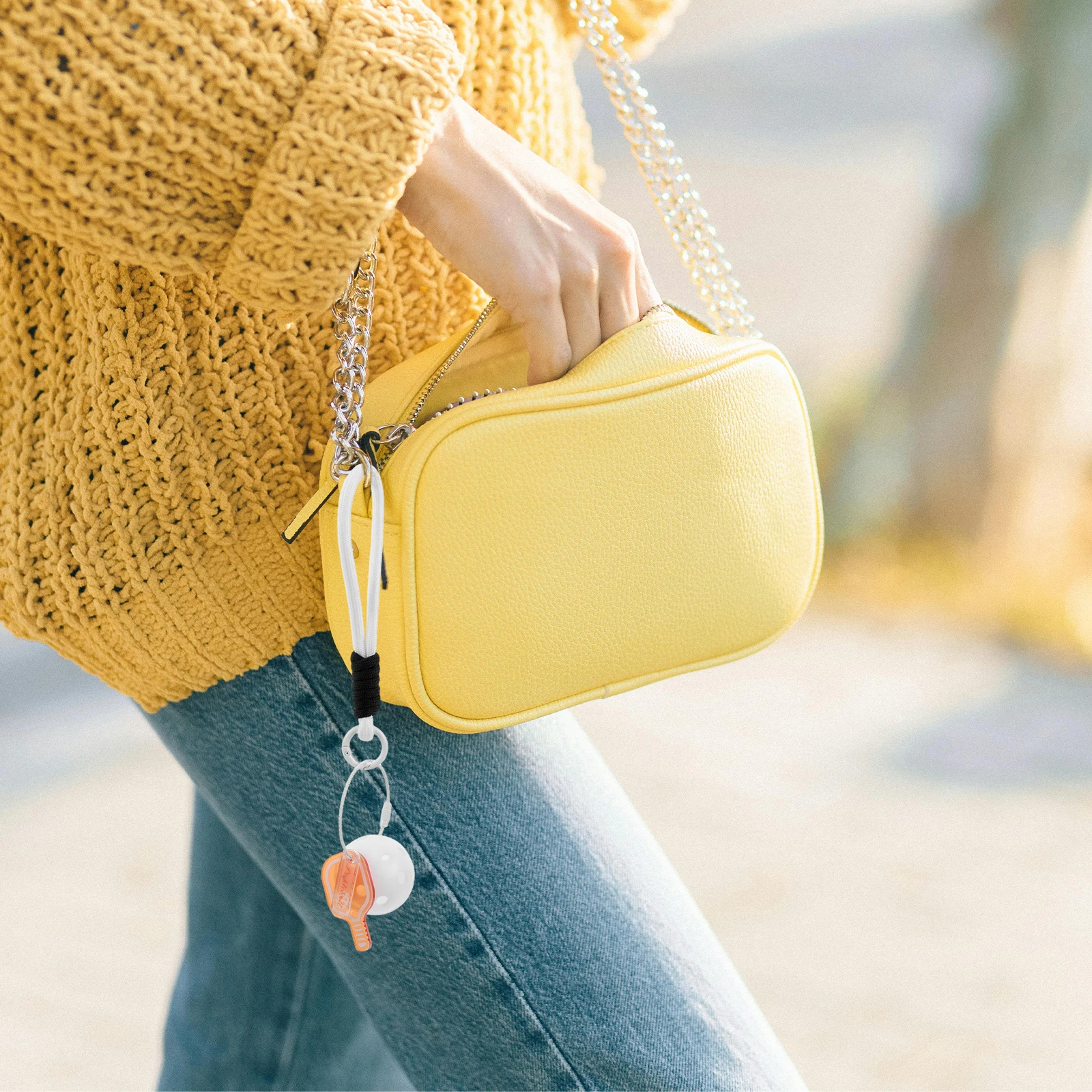 سلسلة مفاتيح مجداف كرة البيسبول الصغيرة المحمولة، حامل مفاتيح كرة رياضية مضحكة، ملحق حقيبة الظهر للبالغين، حلقة مفاتيح كرة البيسبول #3