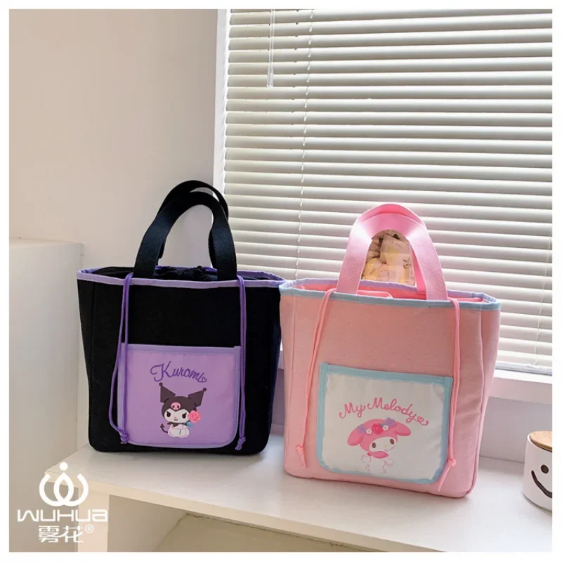 Hello Kitty Shopping Bag Kawaii Shoulder Bags Sanrio Purses and Handbags for Women Melody Pouch Kuromi Cute Wallet Mummy Purse