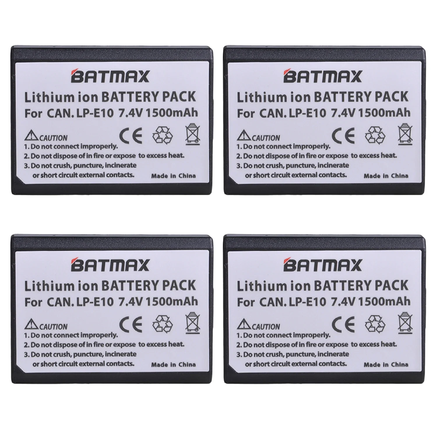 Batmax 1500mAh LP-E10 LPE10 Battery+New LED Dual Charger with Type C Port for Canon1100D 1200D 1300D 2000D Rebel T3 T5 T6