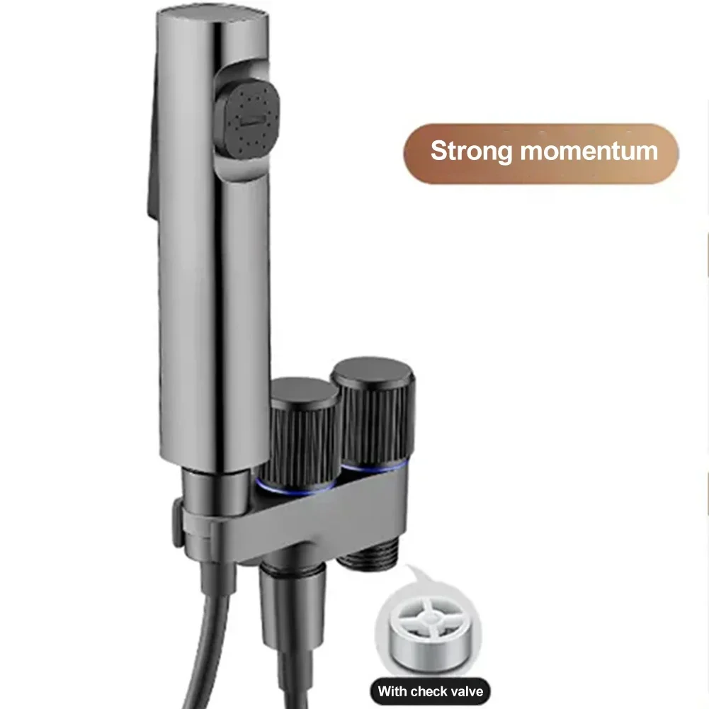 Dual Socket Valve Double Control Angle Valve Shower Head Bathroom Basin Metal Handle Standard 4-point Interface