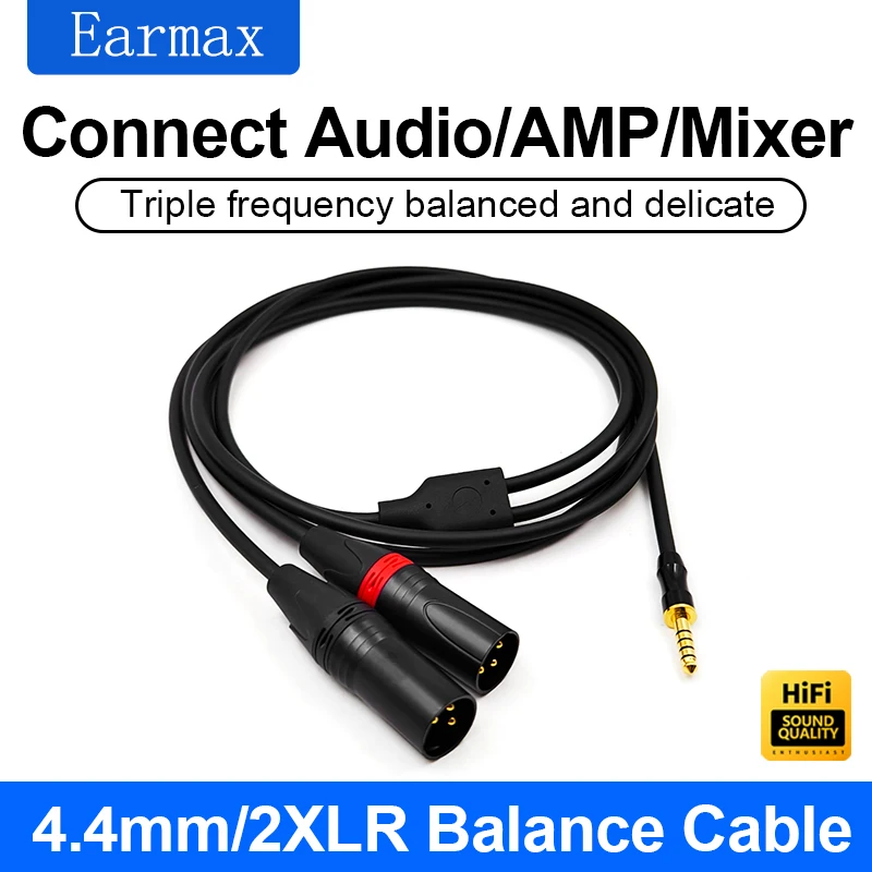 

4.4mm Balanced to 2XLR HIFI Audio Upgrade Cable for Mobile Mixing Console Audio Speaker Amplifier Laptop