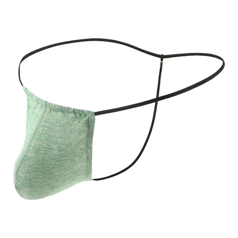 Men's Underwear Gays Sexy T Back Thong Ice Silk Elastic Ultra-thin Quick Dry Panties Youth Elastic Low Waisted Backless G-String