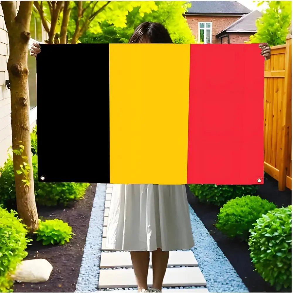 Belgium Chocolate Waffles Flags Borderless four-ring ornament indoor outdoor decoration effortless to hang