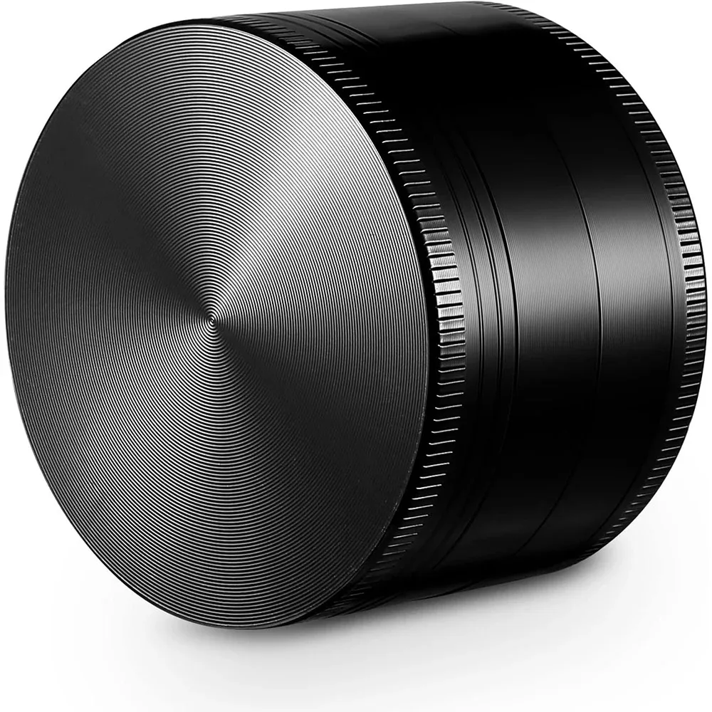 4-lagige Kräuter- und Gewürzmühle aus Aluminium, 40 mm Mühle aus Metall mit Schaber, tragbare Lebensmittelmühle, Zinklegierung, glattes Mahlen