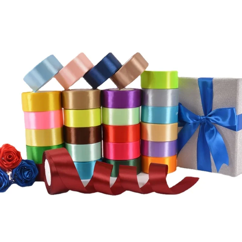 wide4cm long 22meters/Roll Silk Satin Ribbons Crafts Bow Hair accessories Handmade Gift Wrap Party Wedding Christmas Decorations