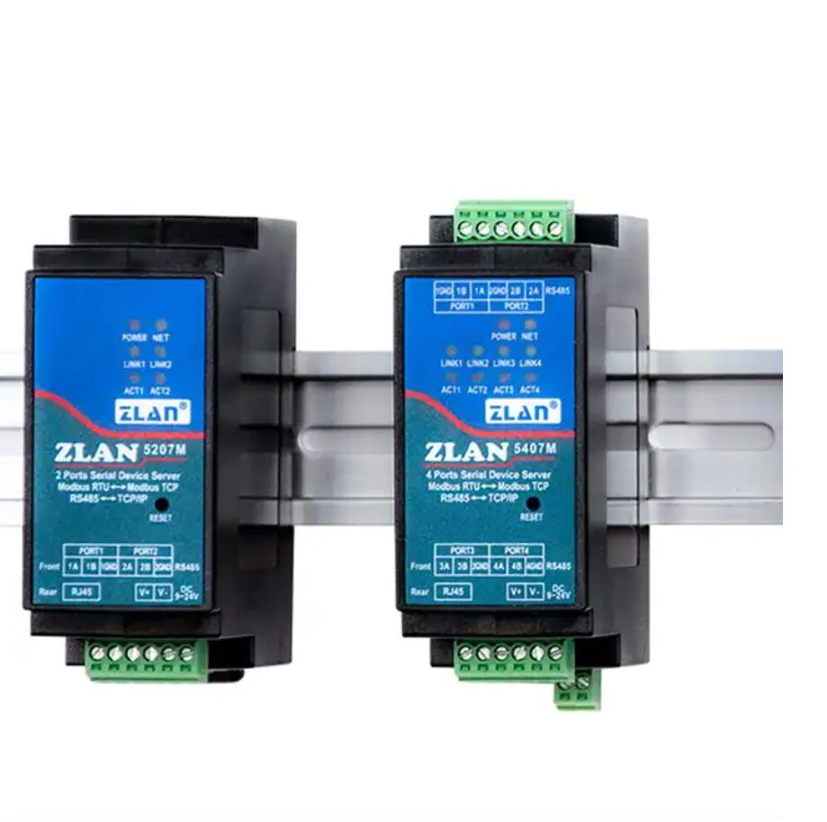 5207 м 2 порта RS485 Din-рейка Modbus шлюз Серийный Сервер MQTT