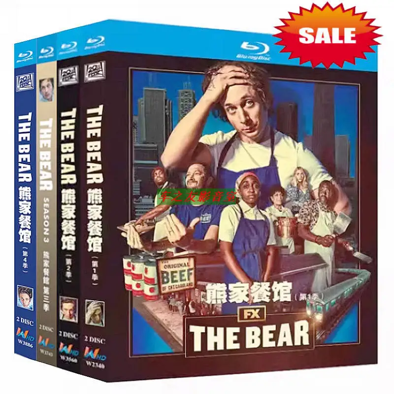 

Blu-ray HD US TV Series The Bear Seasons 1-4 BD Disc Set 8 Discs DVD with Chinese and Traditional Chinese Subtitles