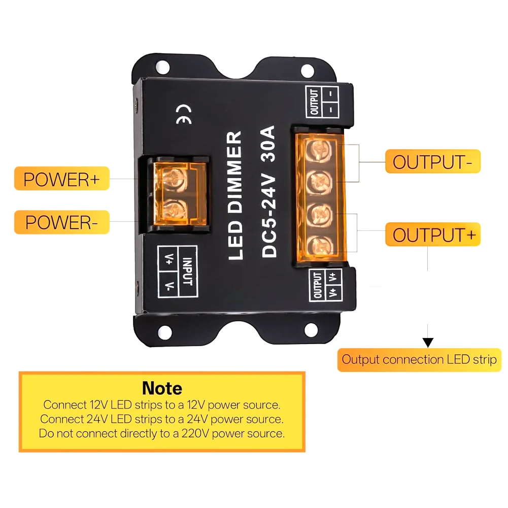 High Power 30A No Wiring RF Touch LED Controller With 27 Modes Memory Function Fit For Single Dual Color RGB Strip DC5V-24V