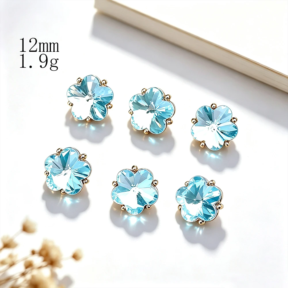 10pcs Flower Rhinestones Shank Buttons Gold Claw Glass Crystal Sewing Button Needlework DIY Cloth Shirt Cufflinks Embellishments view 3