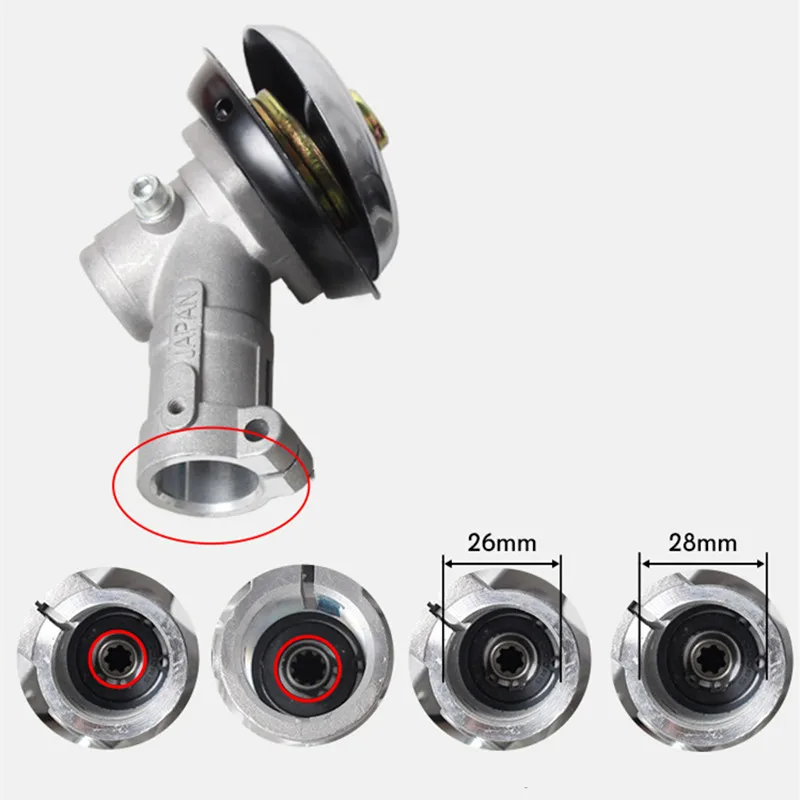 

Редуктор диаметром 26/28 мм для триммера, зубчатая головка, двухтактный резак, коробка передач, набор электроинструментов для сада