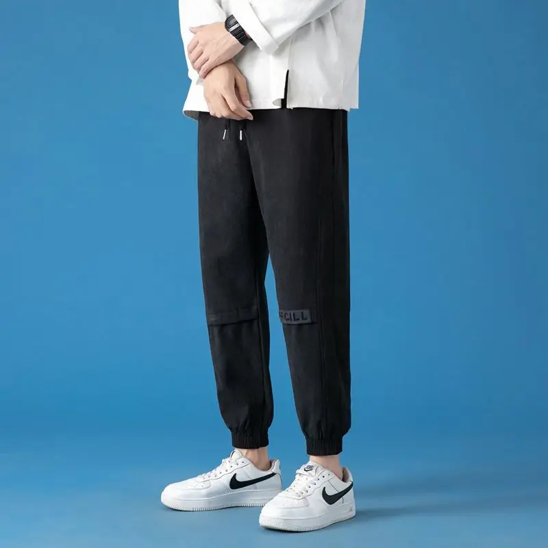 2025 New Summer Thin Casual Men Korean Style Trendy Loose Foot Tying Sports Workwear Harem Pants
