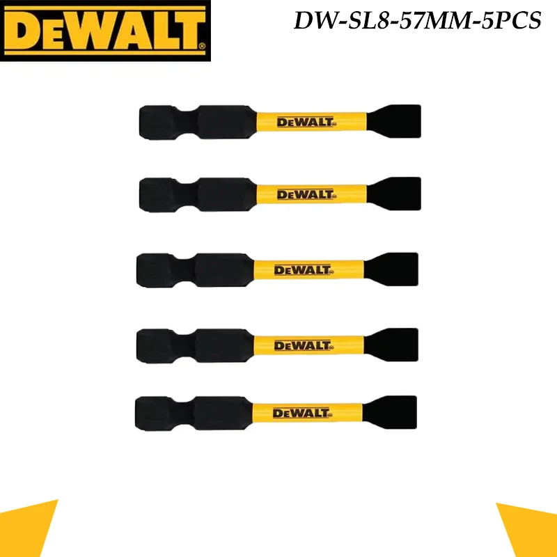 DEWALT DW-SL8-57MM Impact Screwdriver Bits, 3/5-Pack SL8 57mm Slotted Flat Head Torsion Bits