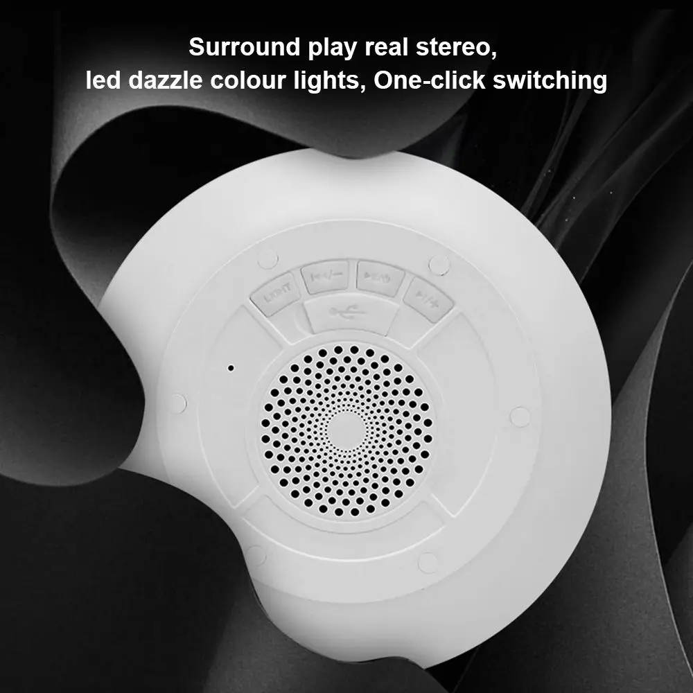 IPX7 Waterproof Shower Speaker Bluetooth Bathroom RGB TWS Bluetooth Speakers Box Built-in Microphone Folat on Water/Pool/Bath