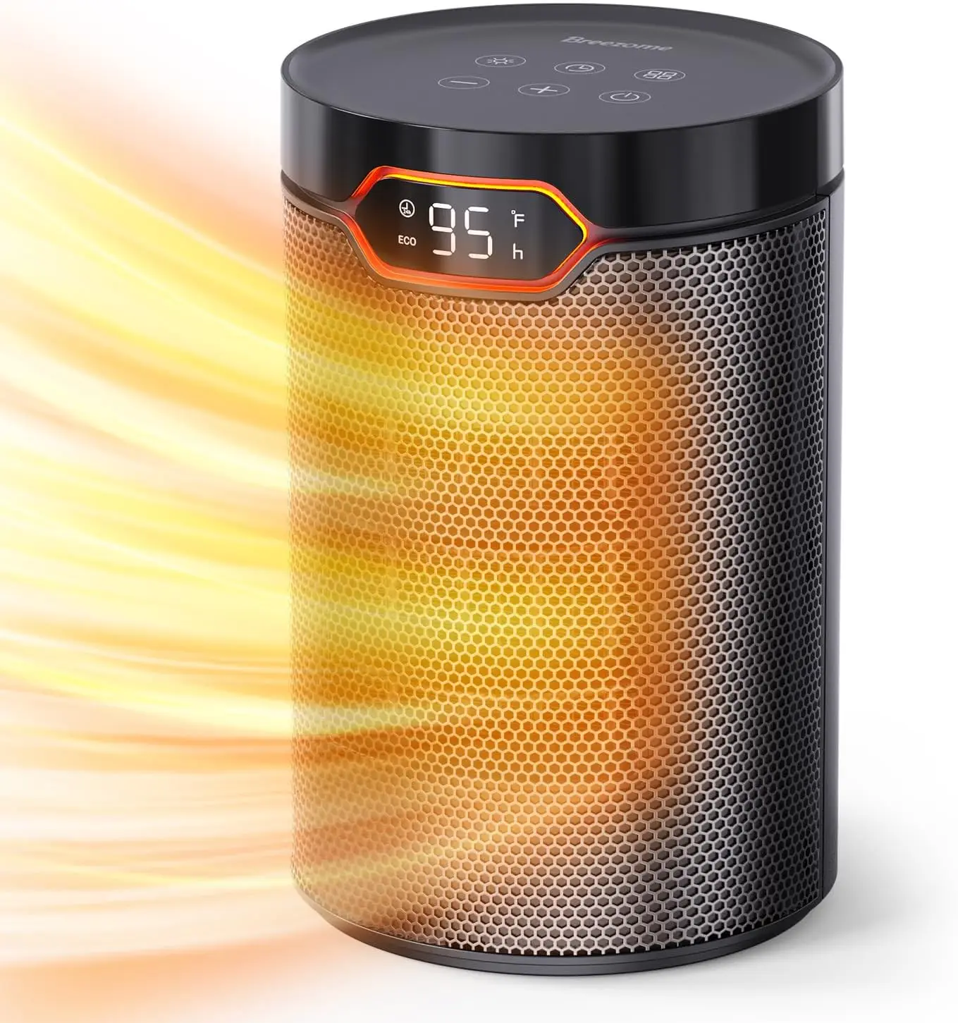 

Portable 1500W PTC Ceramic Space Heater with Thermostat & 24H Timer - Quiet Fast Heating for Home, Bedroom, Office