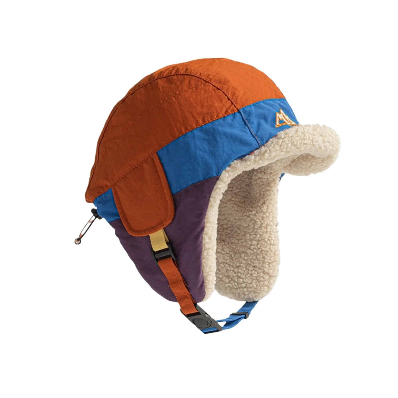 Cappello invernale con paraorecchie caldo a blocchi di colore Cappello da sci in lana di agnello ispessita da donna Cappello da esterno in tessuto ad asciugatura rapida antivento resistente al freddo