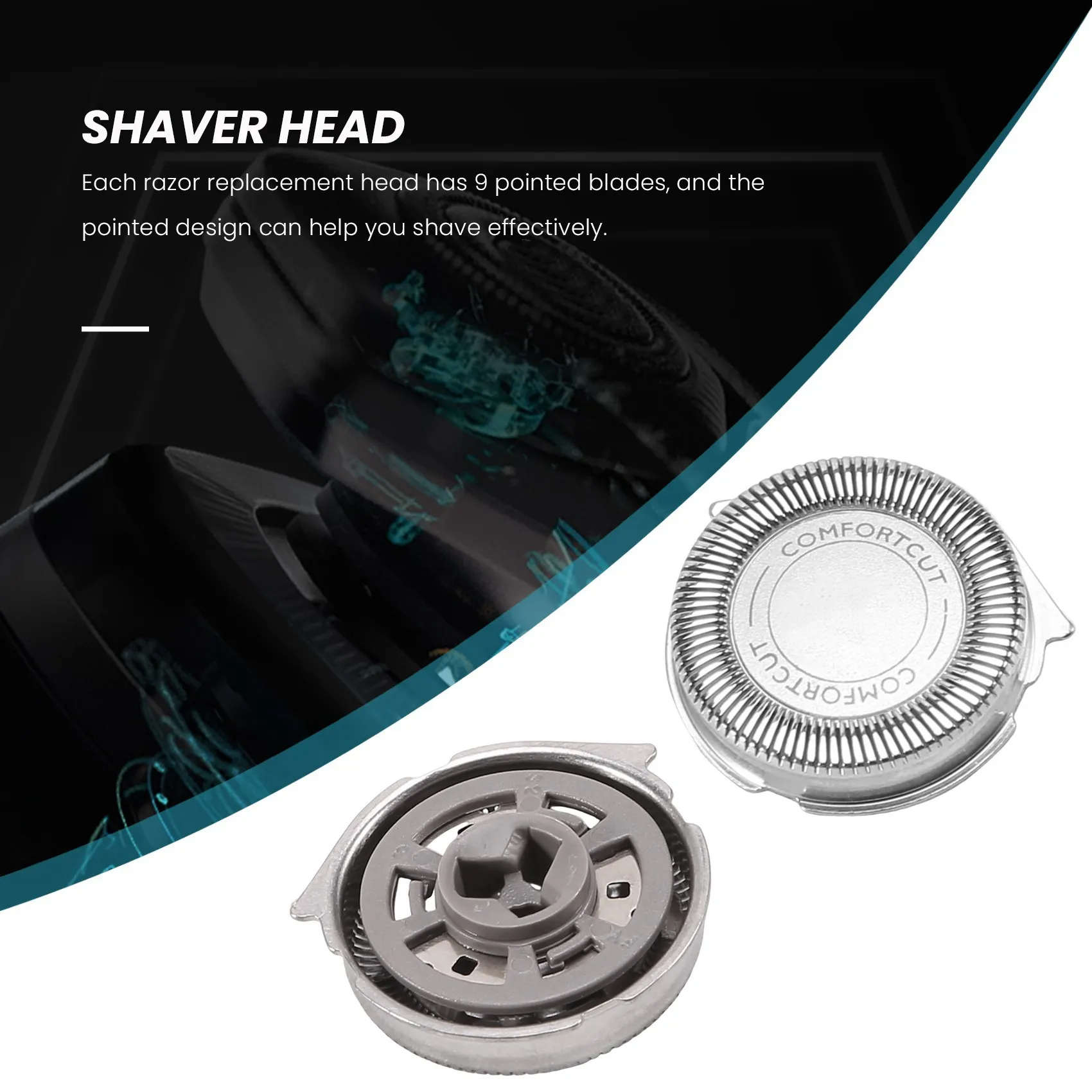 3Pcs SH30/50/52 Shaver Replacement Heads for Philips Electric Shaver Series 1000, 2000, 3000, 5000 Blade Head