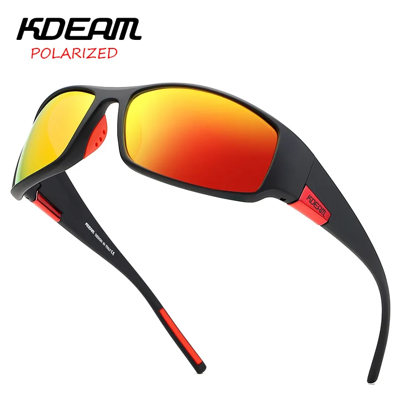 

KDEAM Fashion Men's Polarized Sunglasses Ultra Light TR90 Sports Cycling UV Resistant Glasses Outdoor Windproof Goggles KD111