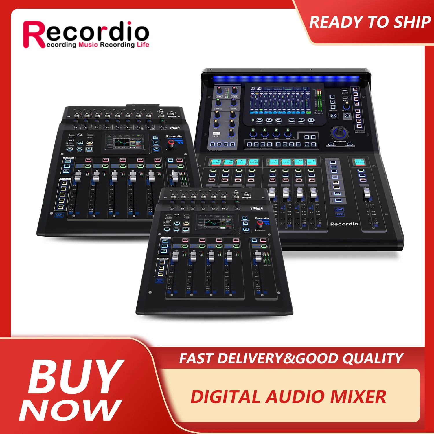 

GAX-TQ10 Professional 8 Channel DJ Audio Mixer Digital Mixer with DSP Effects Processor Console Conference Stage Bar