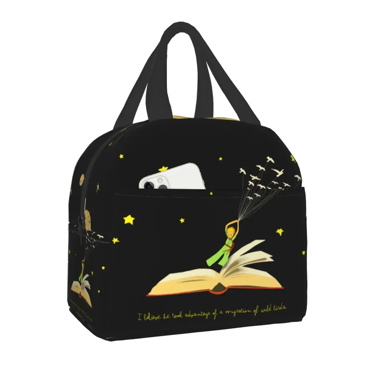 Classic Fiction The Little Prince Thermal Insulated Lunch Bag Women Portable Lunch Container for School Office Storage Food Box