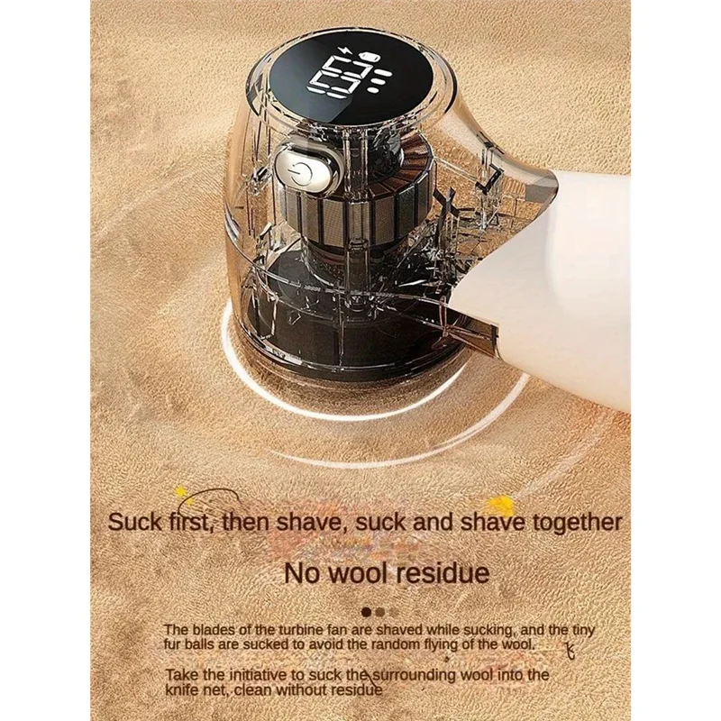 【24H-SALE!】Fluff Pellet Remover Portable Fabric Shaver USB Rechargeable With LED Display Clothes Hair Ball Trimmer