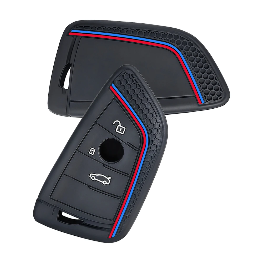 Silicone Remote Car Keychain Holder Key Case Cover for BMW F48 F46 F10 F20 F30 X1 X2 X3 X4 X5 X6 Z4 1 2 3 4 5 6 7 Serie 7 Wallet view 4