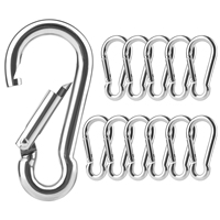 6Pcs 12Pcs 24Pcs 304 Stainless Steel M4 M5 M6 Multifunctional Spring Snap Carabiner Quick Link Lock Ring Hook