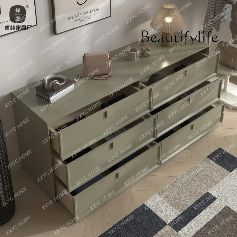 A  French Paint Entry, Entrance Cabinet Against The Wall, Bedroom Six-chest Cabinet, Bedside Storage Cabinet, Simple
