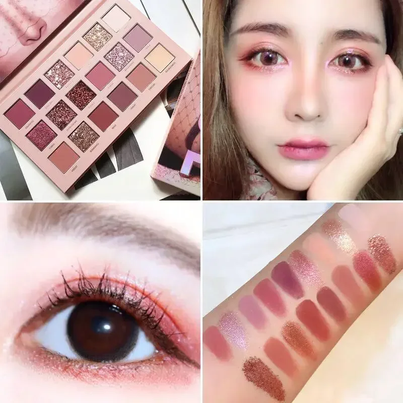 18 cores deserto rosa sombra de olho perolado fosco glitter paleta de sombra de longa duração compõem sombra beleza paleta de olho