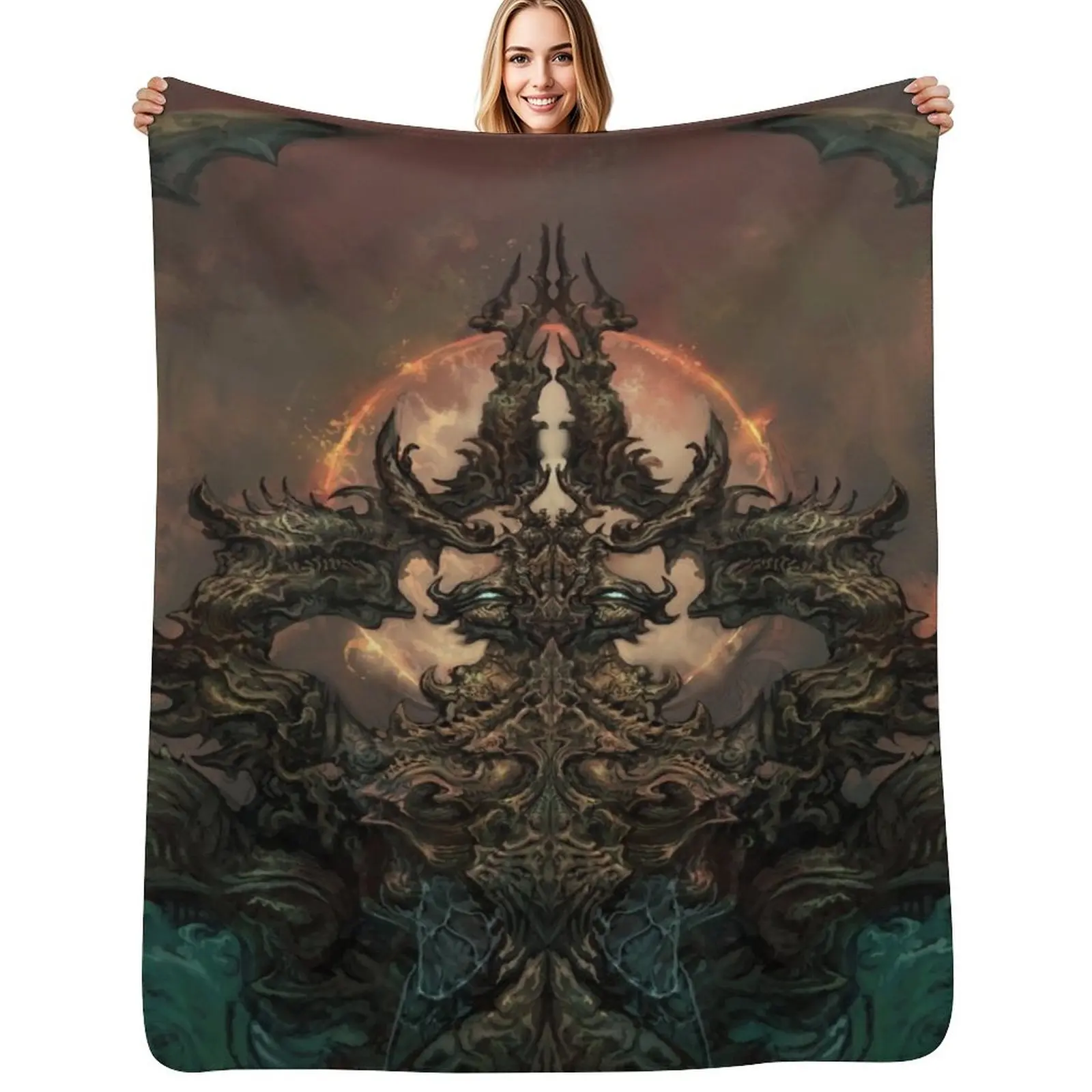 

Mantis God Throw Blanket Soft Plush Plaid Furrys Polar wednesday Blankets