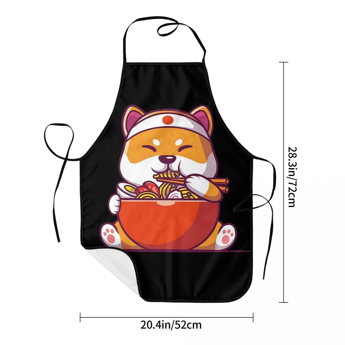 Cute Shiba Eat Ramen Aprons Chef Cooking Baking Tablier Sleeveless Bib Kitchen Cleaning Pinafore for Women Men Gardening