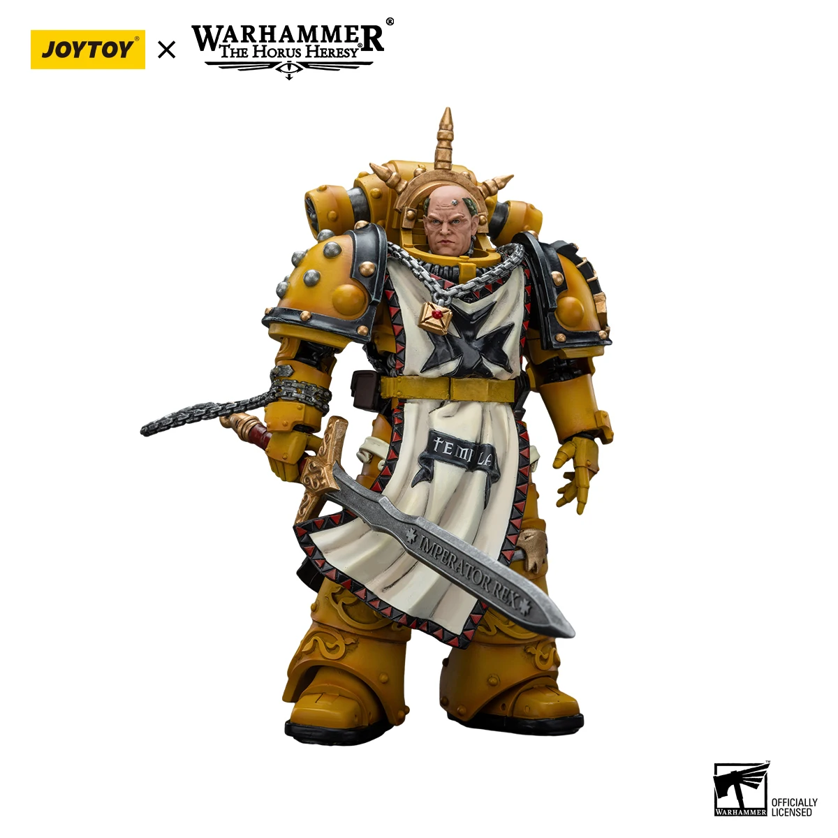 Figura de Ação JOYTOY Warhammer 30K 1/18, Punhos Imperiais Sigismund, Primeiro Capitão dos Punhos Imperiais