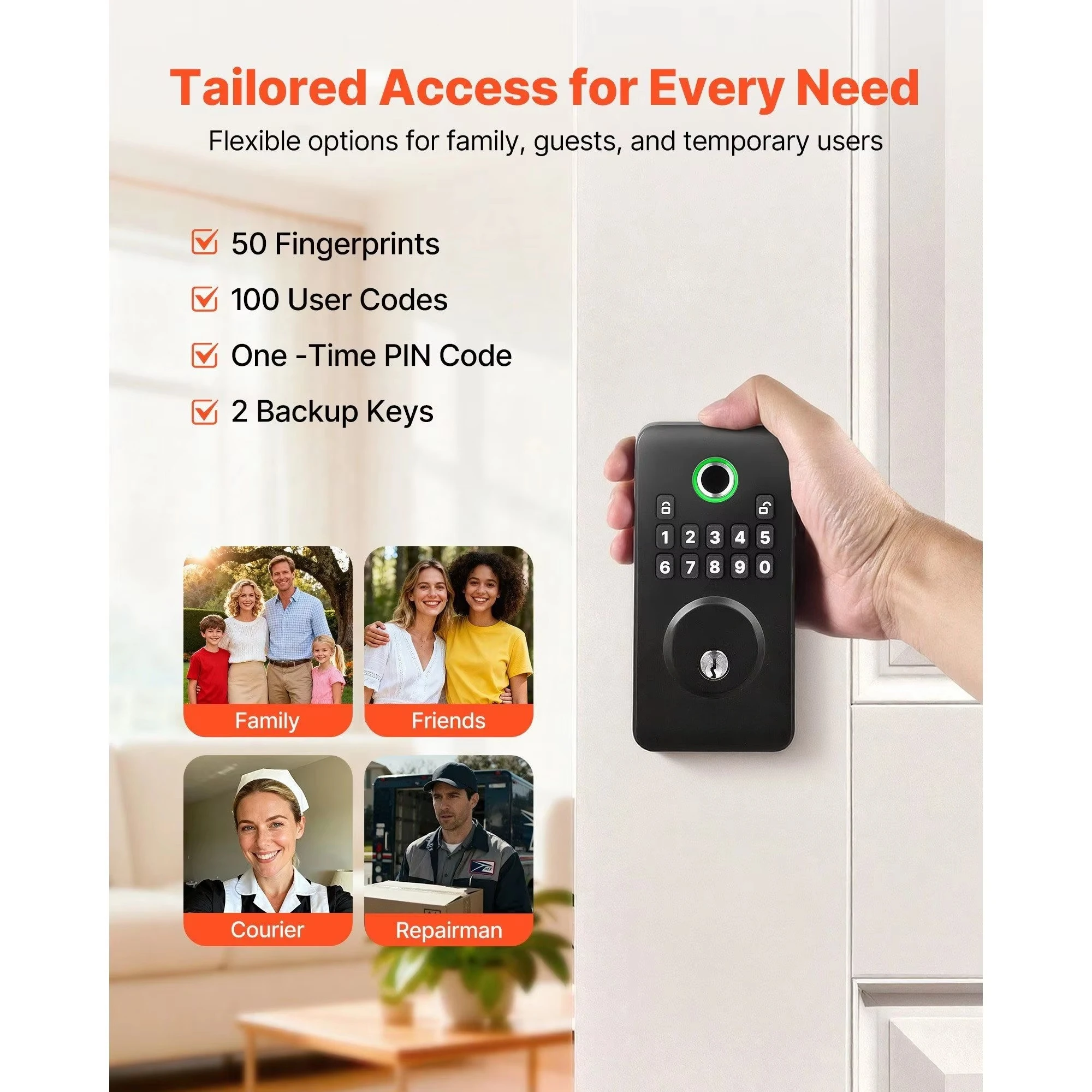 Smart lock, automatic lock, one-time password, anti-privacy function, convenient lock