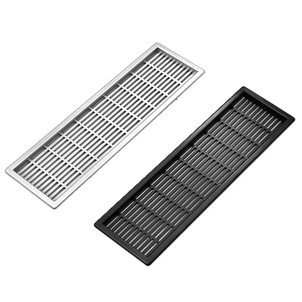 1pc Grill Breathable Mesh Rectangular Wardrobe Breathable Holes Shoe Cabinet Cabinet Breathable Mesh Grille Heat grey/black