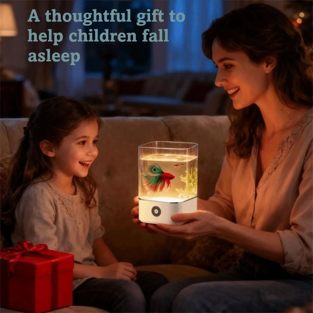 Colorful Crystal Aquarium Night Light Dimmable Nightstand Salt Lamp Multifunctional Hydroponic Color Changing LED Ambient Light