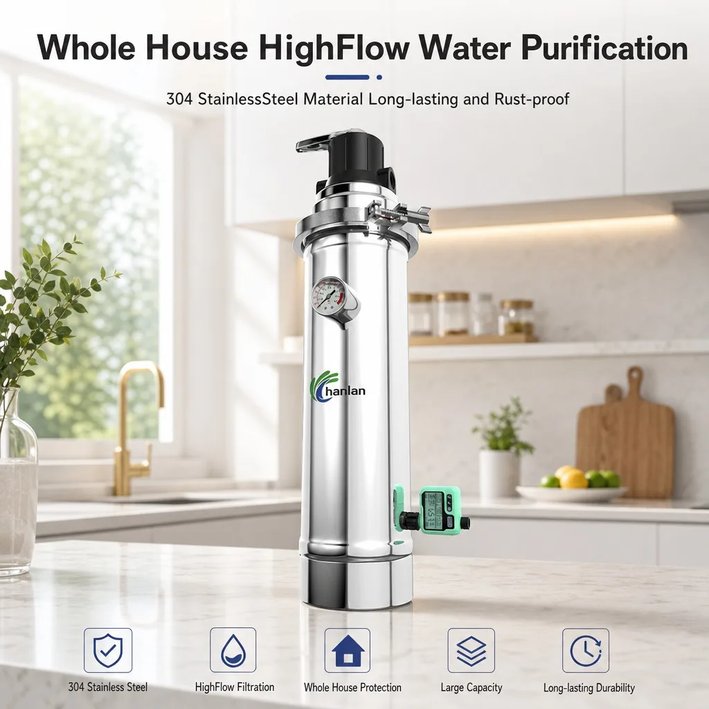 

Factory Supply 304 Stainless Steel Water Purifier 0.01 Micron PVDF UF Membrane Whole House Central Filter Auto Backwash