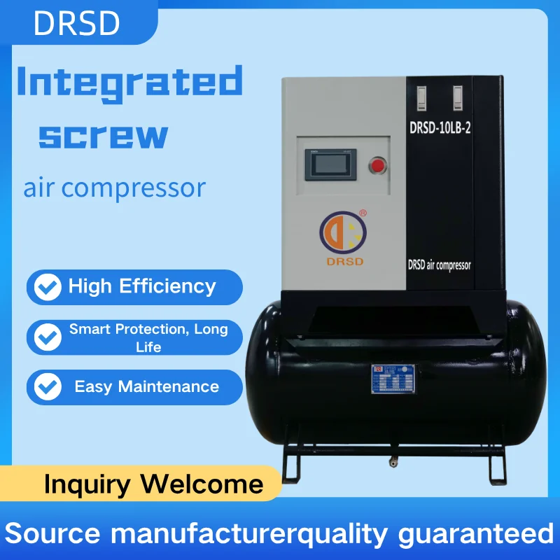 7.5LB-2 7.5KW Direct-Driven Portable Screw Air Compressor 380V/50HZ Variable Frequency 15bar Industrial Compressors