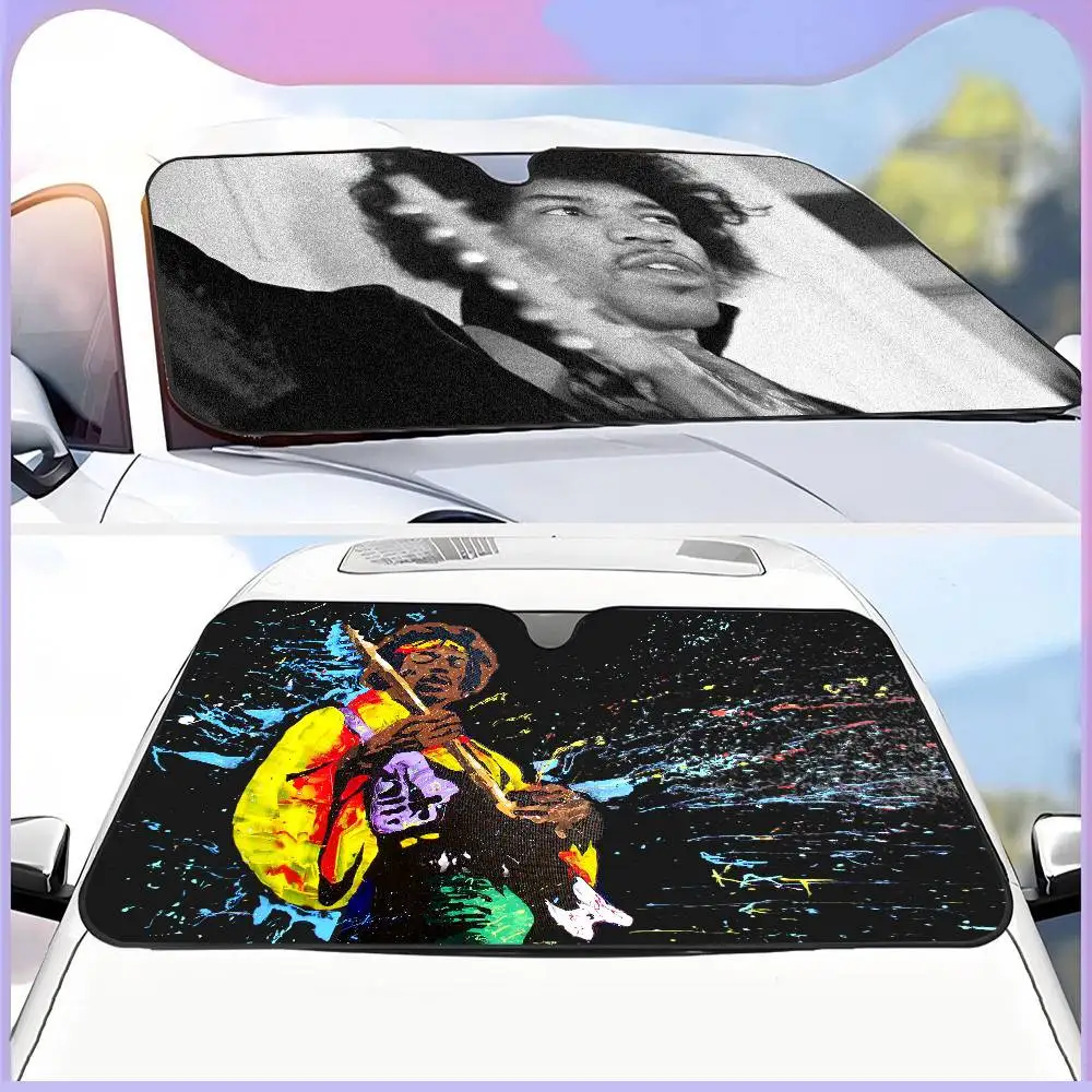 Singer J-Jimi HendrixS Windshield Sun Shade For Sedans,51.2